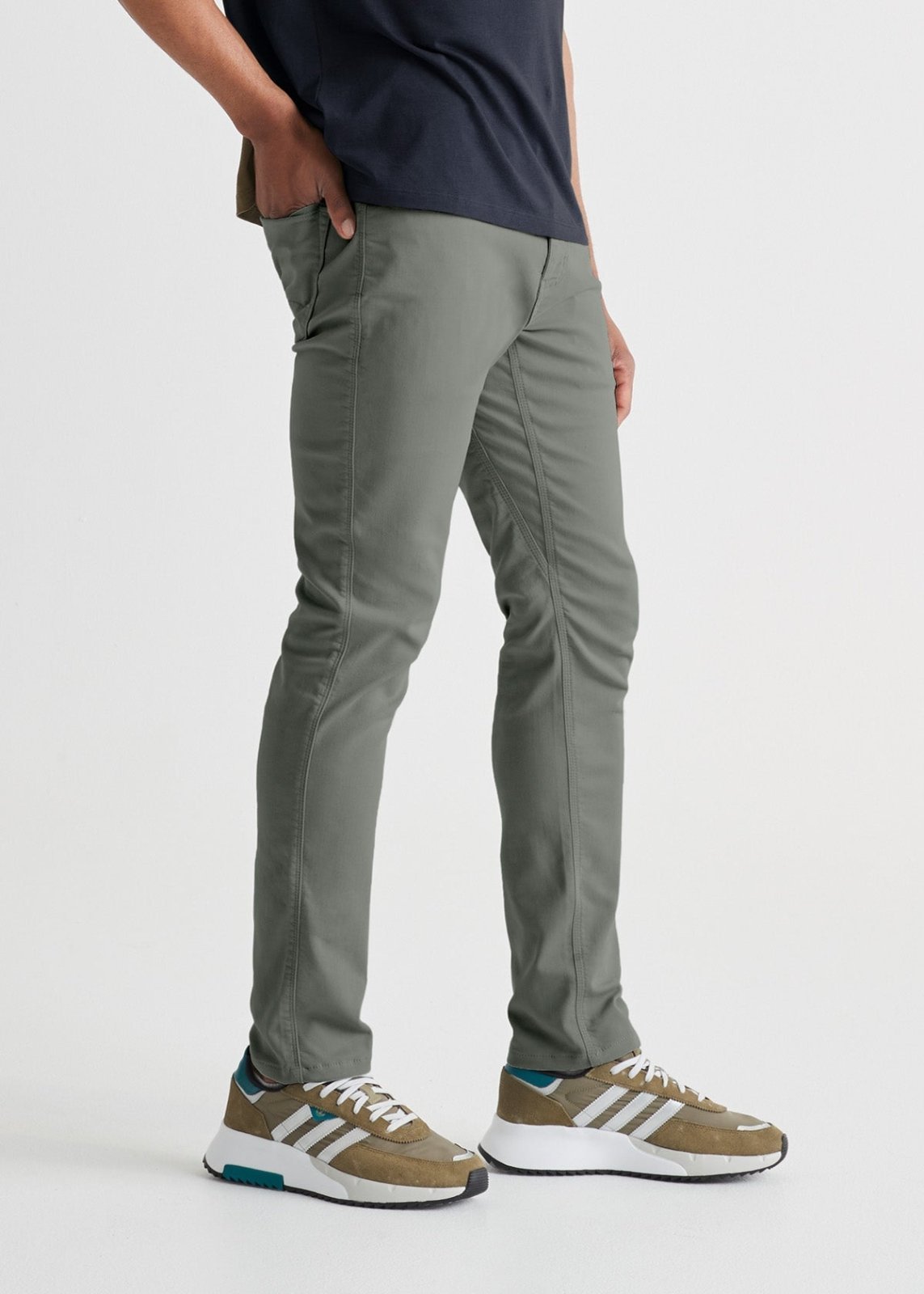mens grey slim fit dress sweatpant side